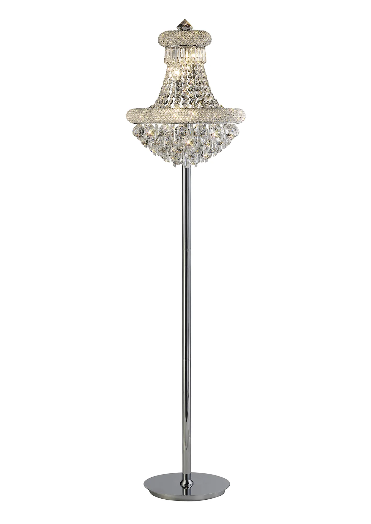 Alexandra Polished Chrome Crystal Floor Lamps Diyas Designer Floor Lamps 